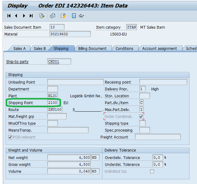 SAP Shipping Point Determination