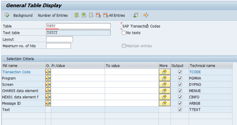 SAP list of all transactions (TCodes)