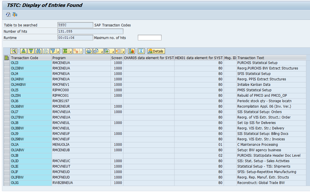 tcode for account assignment table in sap